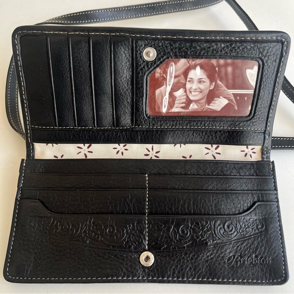 Brighton Canvas Leather Mini Crossbody Organizer Handbag - Picture 8 of 10